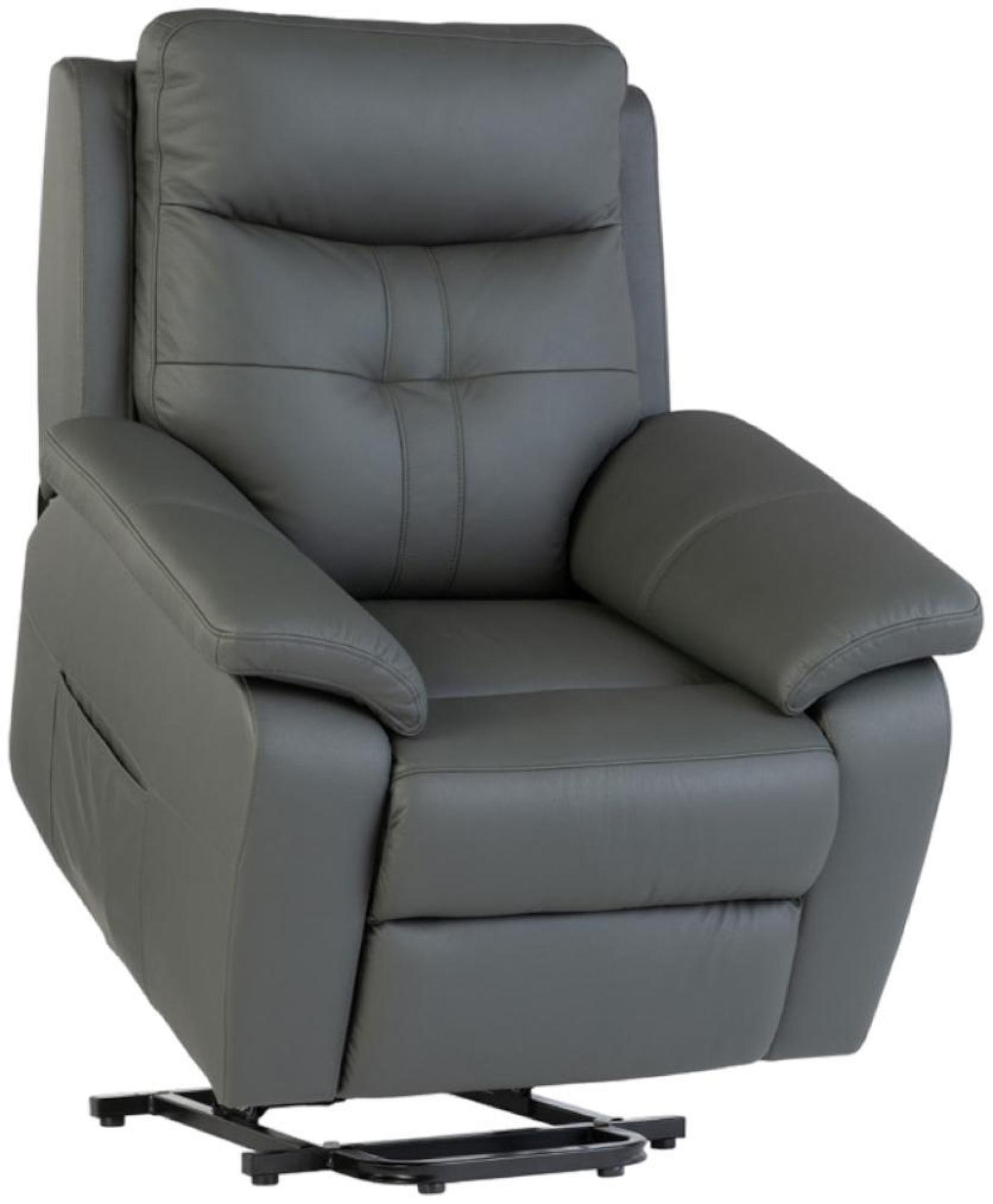 Product photograph of Sophia Charcoal Leather Electric Lift And Tilt Recliner Armchair from Choice Furniture Superstore.